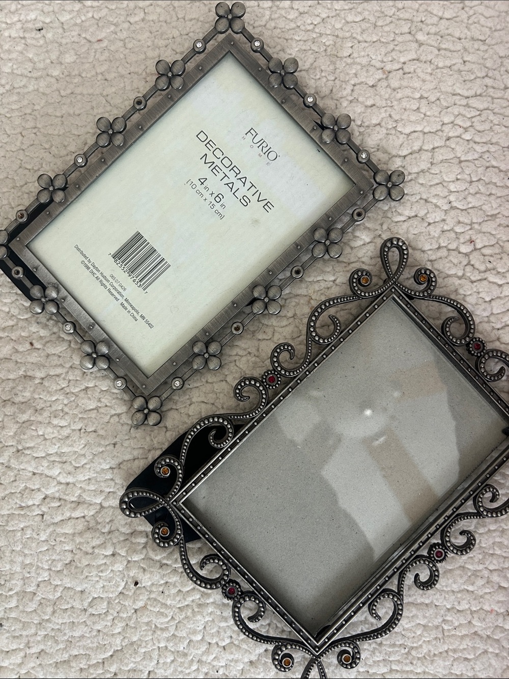 Decorative Metal Photo Frame - Antique Silver